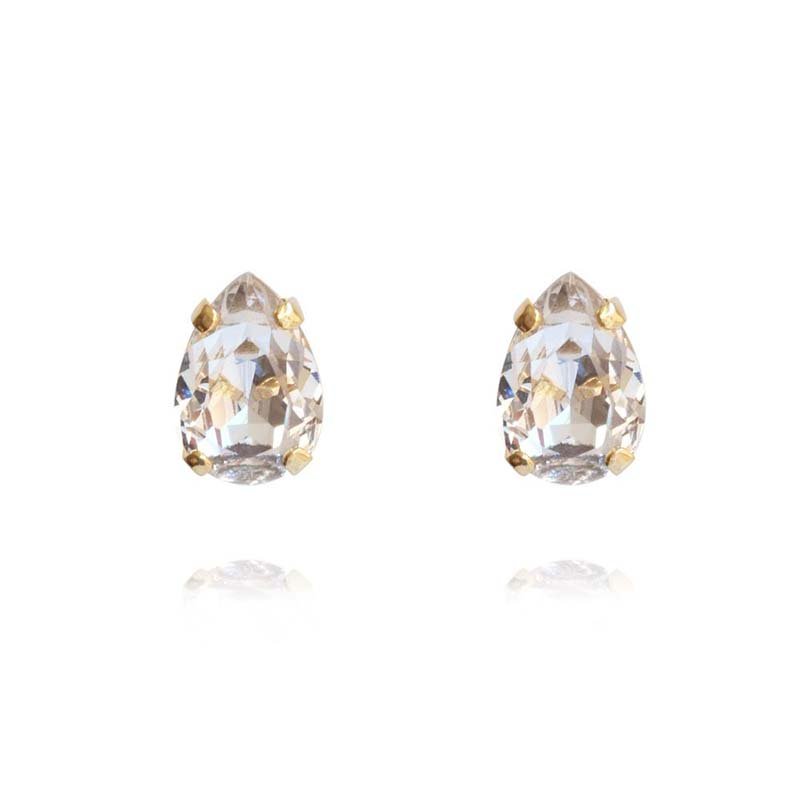 Caroline Svedbom Mini Drop Crystal Stud Gold Plated Earring Purple/gold main image 1