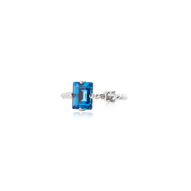 Diora Ring Rhodium Recreated Blue Combo - Caroline Svedbom - Korut ...